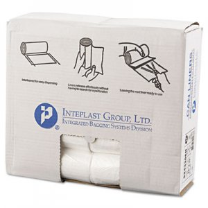 Inteplast Group High-Density Can Liner, 24 x 33, 16gal, 6mic, Clear, 50/Roll, 20 Rolls/Carton IBSS243306N S243306N