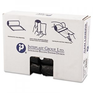 Inteplast Group High-Density Can Liner, 24 x 33, 16gal, 6mic, Black, 50/Roll, 20 Rolls/Carton IBSS243306K S243306K