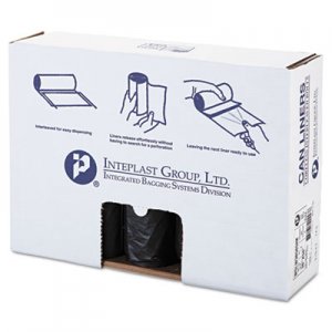 Inteplast Group Low-Density Can Liner, 38 x 58, 60gal, 1.4mil, Black, 20/Roll, 5 Rolls/Carton IBSSLW3858SHK WSLW3858SHK