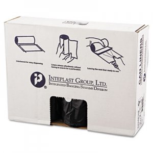 Inteplast Group High-Density Can Liner, 43 x 48, 60gal, 16mic, Black, 25/Roll, 8 Rolls/Carton IBSS434816K S434816K