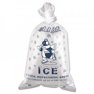 Inteplast Group Ice Bag, 12 x 21, 10lb Capacity, 1.5mil, Clear/Blue, 1000/Carton IBSIC1221 IC1221-TT