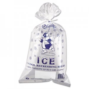 Inteplast Group Ice Bag, 11 x 20, 8lb Capacity, 1.5mil, Clear/Blue, 1000/Carton IBSIC1120 IC1120-TT