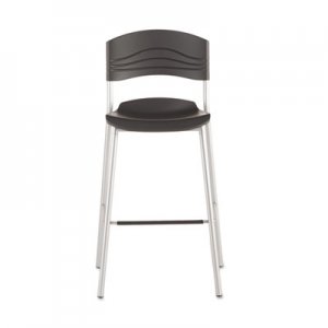 Iceberg CafAWorks Bistro Stool, Graphite Seat/Graphite Back, Silver Base ICE64527 64527