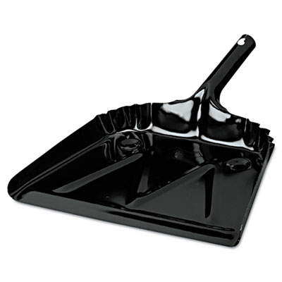 Heavy-Duty Metal Dust Pan, 12w x 14d, 20-Gauge Steel, Black 4212 IMP4212 IMP 4212