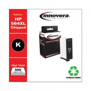 Innovera Remanufactured Black High-Yield Ink, Replacement for HP 564XL (CB321WN), 550 Page-Yield IVRB321WNC IVRB321WN
