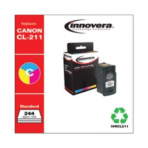 Innovera Remanufactured Tri-Color Ink, Replacement for Canon CL-211 (2976B001), 244 Page-Yield IVRCL211