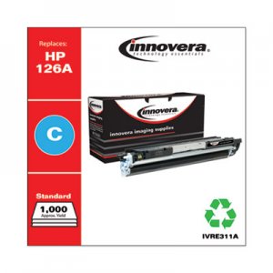 Innovera Remanufactured Cyan Toner, Replacement for HP 126A (CE311A), 1,000 Page-Yield IVRE311A