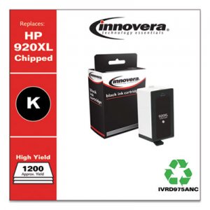 Innovera Remanufactured Black High-Yield Ink, Replacement for HP 920XL (CD975AN), 1,200 Page-Yield IVRD975ANC IVRD975AN
