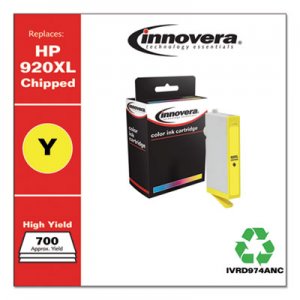 Innovera Remanufactured Yellow High-Yield Ink, Replacement for HP 920XL (CD974AN), 700 Page-Yield IVRD974ANC IVRD974AN
