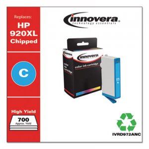 Innovera Remanufactured Cyan High-Yield Ink, Replacement for HP 920XL (CD972AN), 700 Page-Yield IVRD972ANC IVRD972AN