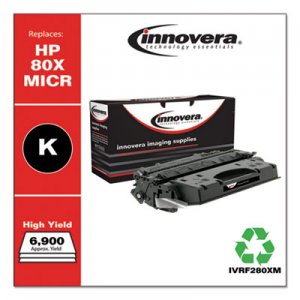 Innovera Remanufactured Black High-Yield MICR Toner, Replacement for HP 80XM (CF280XM), 6,900 Page-Yield IVRF280XM