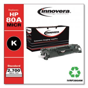 Innovera Remanufactured Black MICR Toner, Replacement for HP 80AM (CF280AM), 2,700 Page-Yield IVRF280AM