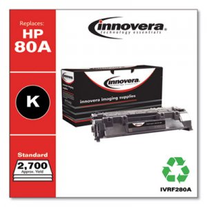 Innovera Remanufactured Black Toner, Replacement for HP 80A (CF280A), 2,700 Page-Yield IVRF280A