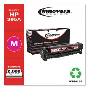 Innovera Remanufactured Magenta Toner, Replacement for HP 305A (CE413A), 2,600 Page-Yield IVRE413A