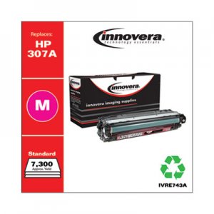 Innovera Remanufactured Magenta Toner, Replacement for HP 307A (CE743A), 7,300 Page-Yield IVRE743A