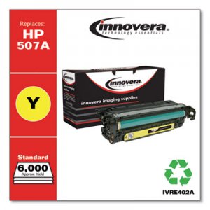 Innovera Remanufactured Yellow Toner, Replacement for HP 507A (CE402A), 6,000 Page-Yield IVRE402A