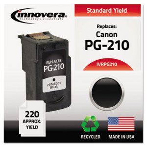 Innovera Remanufactured Black Ink, Replacement for Canon PG-210 (2974B001), 220 Page-Yield IVRPG210