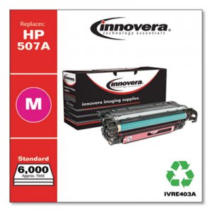 Innovera Remanufactured Magenta Toner, Replacement for HP 507A (CE403A), 6,000 Page-Yield IVRE403A