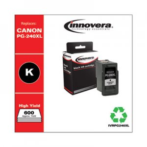 Innovera Remanufactured Black High-Yield Ink, Replacement for Canon PG-240XL (5206B001), 300 Page-Yield IVRPG240XL