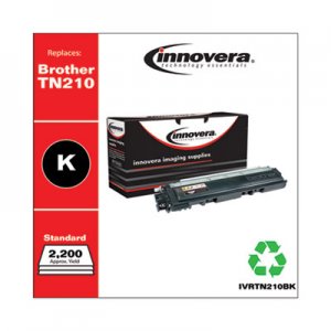 Innovera Remanufactured Black Toner, Replacement for Brother TN210BK, 2,200 Page-Yield IVRTN210BK