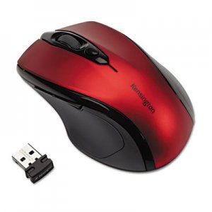 Kensington Pro Fit Mid-Size Wireless Mouse, 2.4 GHz Frequency/30 ft Wireless Range, Right Hand Use, Ruby Red