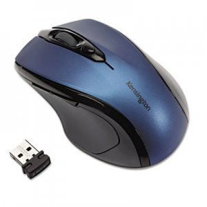 Kensington Pro Fit Mid-Size Wireless Mouse, 2.4 GHz Frequency/30 ft Wireless Range, Right Hand Use, Sapphire Blue