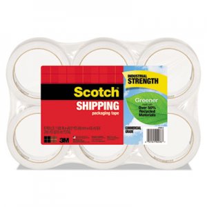 Scotch Greener Commercial Grade Packaging Tape, 3" Core, 1.88" x 49.2 yds, Clear, 6/Pack MMM3750G6 3750G-6