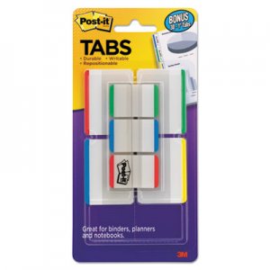 Post-it Tabs Tabs Value Pack, 1/5-Cut and 1/3-Cut Tabs, Assorted Primary Colors, 1" and 2
