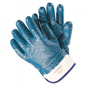 MCR Predator Premium Nitrile-Coated Gloves, Blue/White, Large, 12 Pairs MPG9761R 9761R