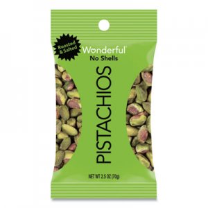 Paramount Farms Wonderful Pistachios, Dry Roasted and Salted, 2.5 oz, 8/Box PAM070146A25M PAR070146A25M
