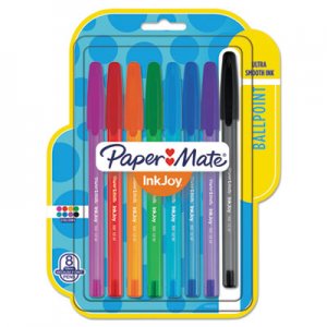 Paper Mate InkJoy 100 Stick Ballpoint Pen, Medium 1mm, Assorted Ink/Barrel, 8/Set PAP1945932 1945932