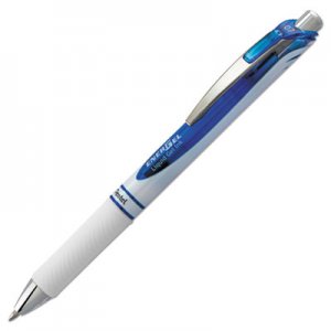 Pentel EnerGel RTX Retractable Gel Pen, 0.7 mm, Blue Ink, White/Blue Barrel PENBL77PWC BL77PW-C