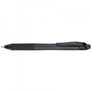 Pentel EnerGel-X Retractable Gel Pen, 1 mm Metal Tip, Black Ink, Smoke Barrel, Dozen PENBL110A BL110A
