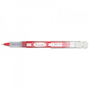 Pentel Finito! Stick Porous Point Pen, Extra-Fine 0.4mm, Red Ink, Red/Silver Barrel PENSD98B SD98B