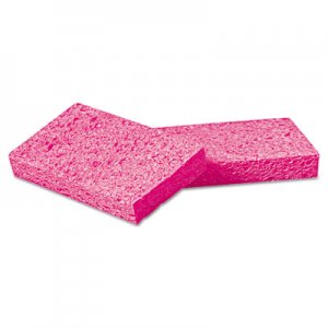 Boardwalk Small Cellulose Sponge, 3 3/5 x 6 1/2", 9/10" Thick, Pink, 2/Pack, 24 Packs/CT