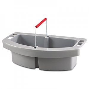 Rubbermaid Commercial Maid Caddy, 2-Compartment, 16w x 9d x 5h, Gray RCP2649GRA FG264900GRAY