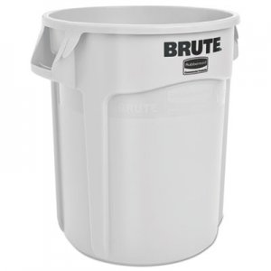 Rubbermaid Commercial Round Brute Container, Plastic, 20 gal, White RCP2620WHI FG262000WHT