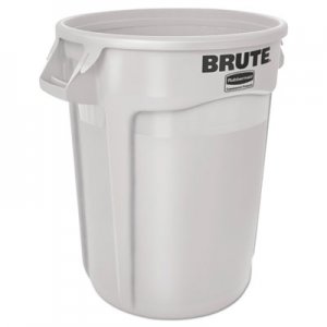 Rubbermaid Commercial Round Brute Container, Plastic, 10 gal, White RCP2610WHI FG261000WHT