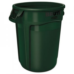 Rubbermaid Commercial Round Brute Container, Plastic, 32 gal, Dark Green RCP2632DGR FG263200DGRN