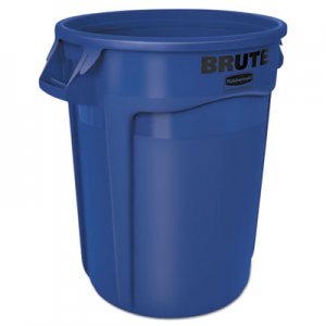 Rubbermaid Commercial Round Brute Container, Plastic, 32 gal, Blue RCP2632BLU FG263200BLUE