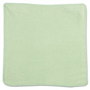 Rubbermaid Commercial Microfiber Cleaning Cloths, 12 x 12, Green, 24/Pack RCP1820578 1820578