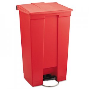 Rubbermaid Commercial Indoor Utility Step-On Waste Container, Rectangular, Plastic, 23 gal, Red RCP6146RED FG614600RED