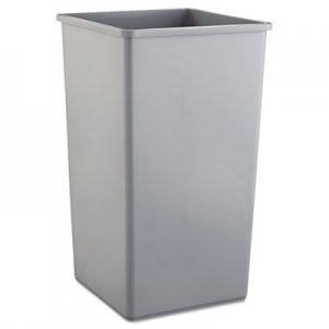 Rubbermaid Commercial Untouchable Waste Container, Square, Plastic, 50gal, Gray RCP3959GRA FG395900GRAY