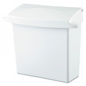 Rubbermaid Commercial Sanitary Napkin Receptacle with Rigid Liner, Rectangular, Plastic, White RCP614000 FG614000WHT