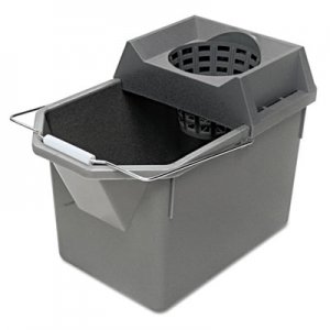 Rubbermaid Commercial Pail/Strainer Combination, 15qt, Steel Gray RCP6194STL FG619400STL