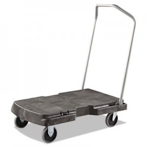 Rubbermaid Commercial Triple Trolley, 500-lb Capacity, 20.5w x 32.5d x 7h, Black RCP4401BLA FG440100BLA