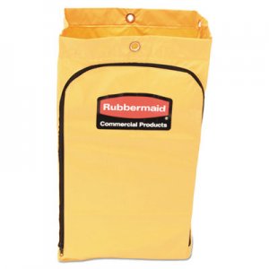 Rubbermaid Commercial Zippered Vinyl Cleaning Cart Bag, 24 gal, , 17.25" x 30.5", Yellow RCP1966719 1966719