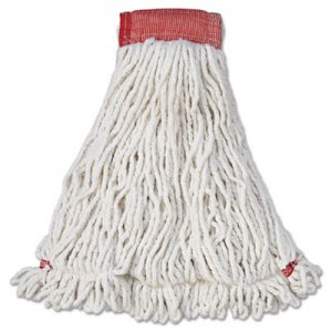 Rubbermaid Commercial Web Foot Wet Mop Head, Shrinkless, Cotton/Synthetic, White, Large, 6/Carton RCPA253WHI FGA25306WH00