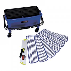 Rubbermaid Commercial Microfiber Floor Finishing System, 3 gal, Blue/Black/White RCPQ050 FGQ050000000