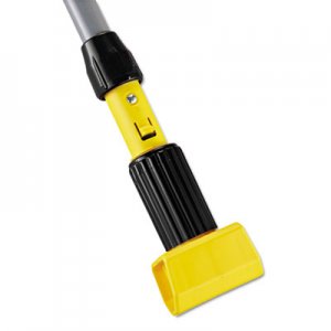 Rubbermaid Commercial Gripper Vinyl-Covered Aluminum Mop Handle, 1 1/8 dia x 60, Gray/Yellow RCPH236 FGH236000000